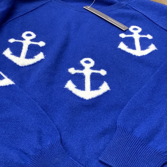 NWT Anthropologie Brodie Anchors Away 100 percent Cashmere Sweater XS NEW - Picture 5 of 7
